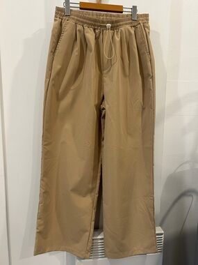 Relaxed Drawstring Chino Pants in Tan